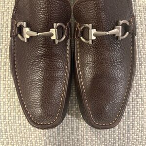 Salvatore Ferragamo Dark Brown Leather Loafers